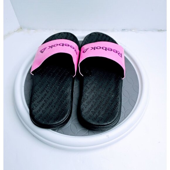 Reebok Womens Pink & Black Slide Sandals Size 5 Synthetic Material Comfortable P - Picture 7 of 7